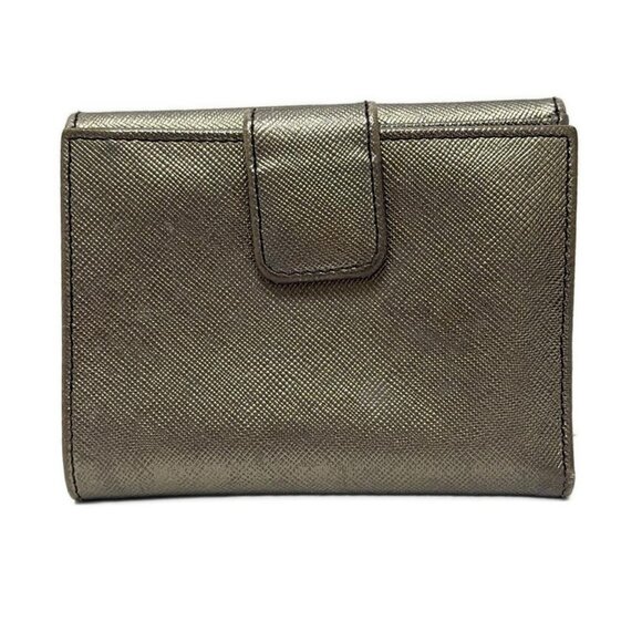 Auth PRADA - Silver Leather Double-hook Wallet - Picture 1 of 10